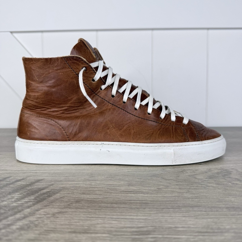 Opie Way James Court Hi Top Sneaker Mens Size 10 Natural Dublin Handmade In USA